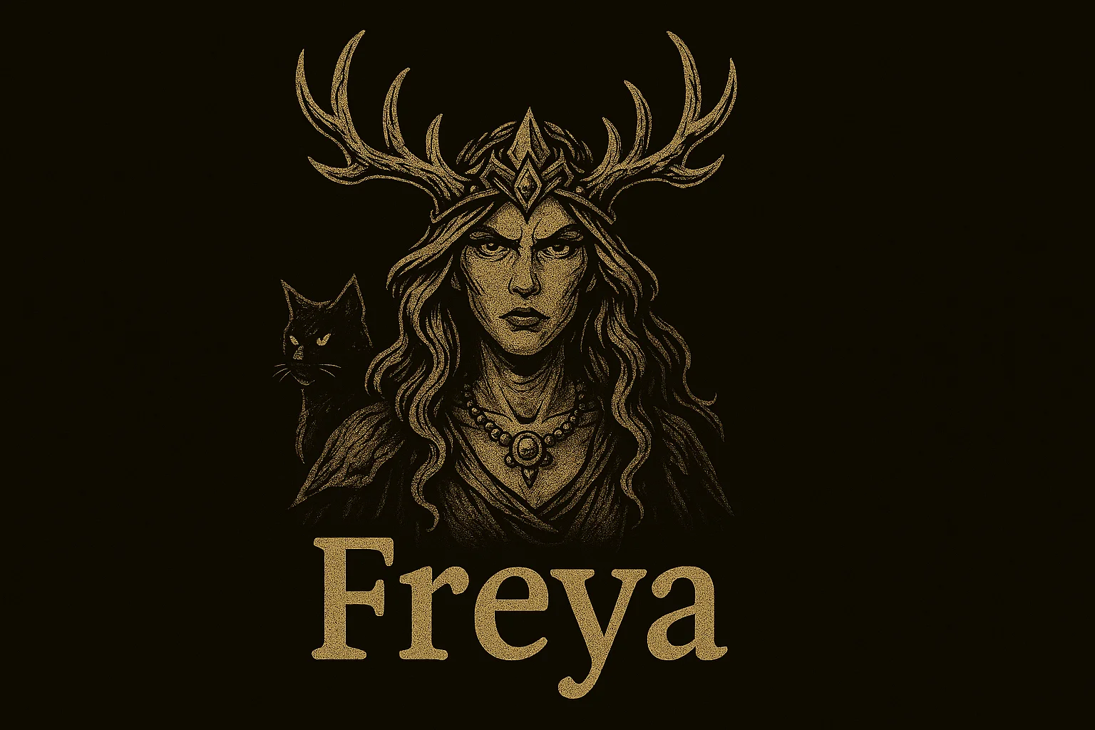 Freyja, déesse nordique de la magie et de la guerre, avec son collier Brísingamen