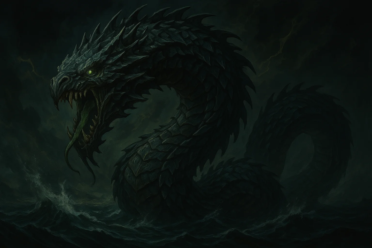 Jörmungandr, le Serpent Cosmique - illustration Scarlet Wolf