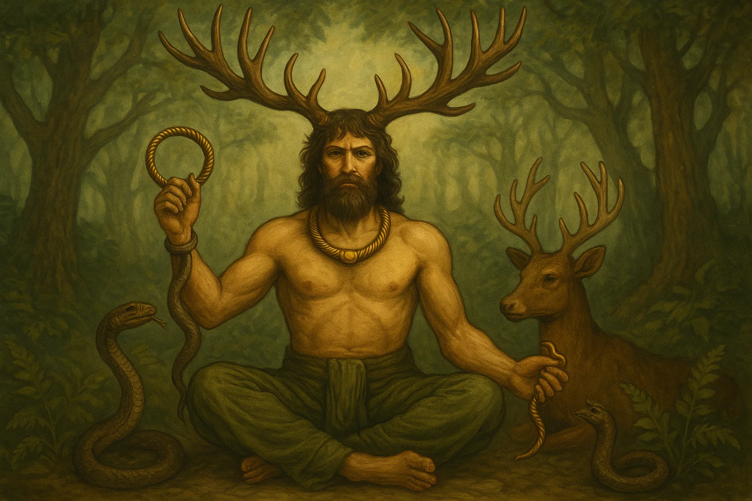 Cernunnos, dieu celtique cornu de la forêt et des animaux sauvages
